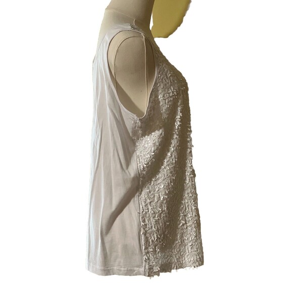 Twiggy London Tank Top Large White Sequins Front  HSN Classic Silhouette - Picture 7 of 11